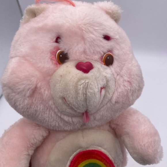 CHEER BEAR Vintage 1983 Kenner Care Bears 13" Plush Stuffed Toy PINK Rainbow - Picture 13 of 14